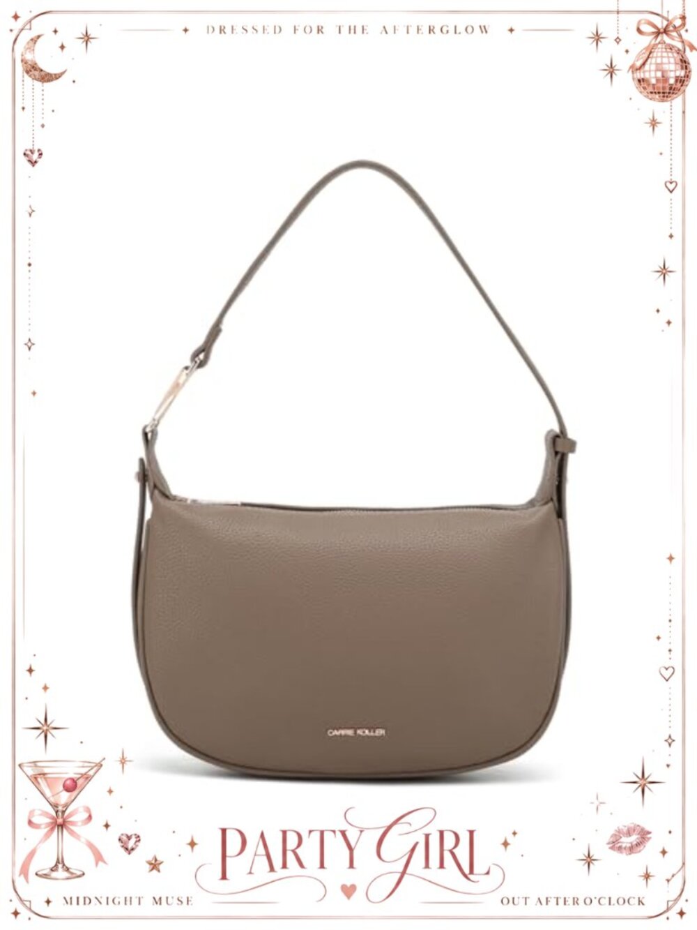 Soft Vegan Leather Hobo Shoulder Bag Crescent Purse Adjustable Strap